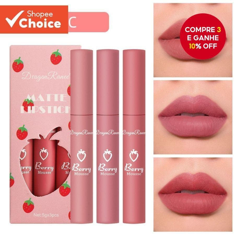 Dragon Ranee Batom Fosco De Longa Duração Com Acabamento Em Vidro Orvalhado E Hidratante Antidesbotamento