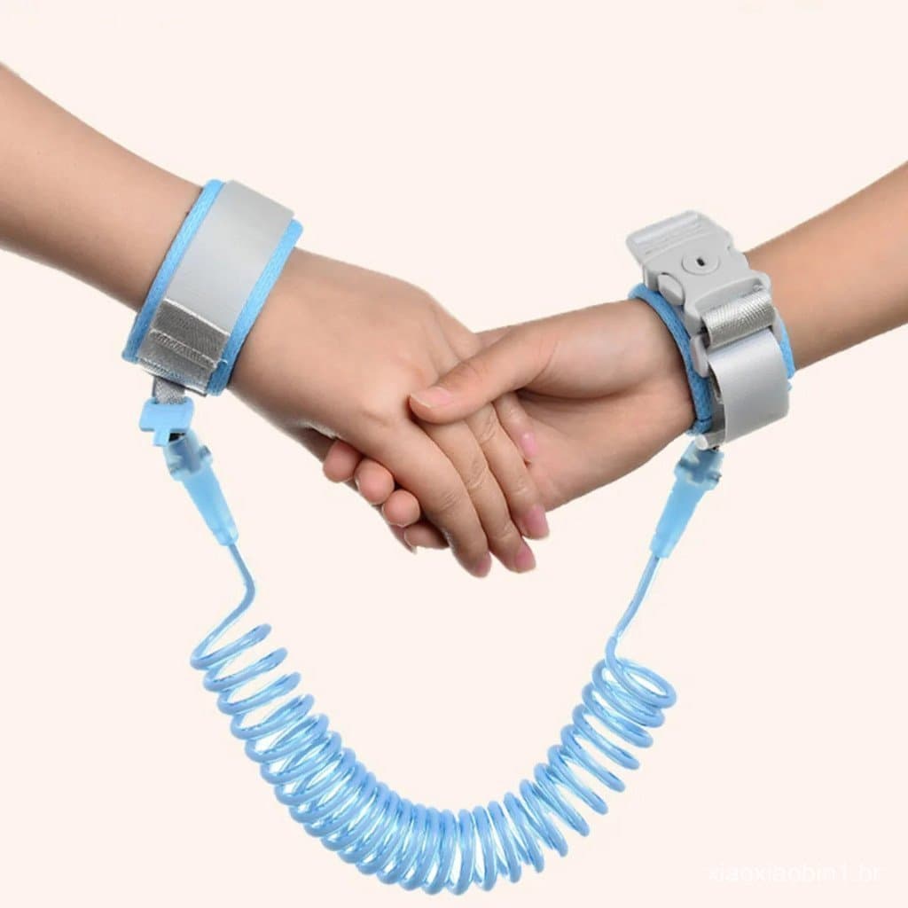 Pulseira de Segurança Anti-Perda de 1,5m/2m para Crianças com Fecho de Chave Pulseira Infantil Guia Infantil