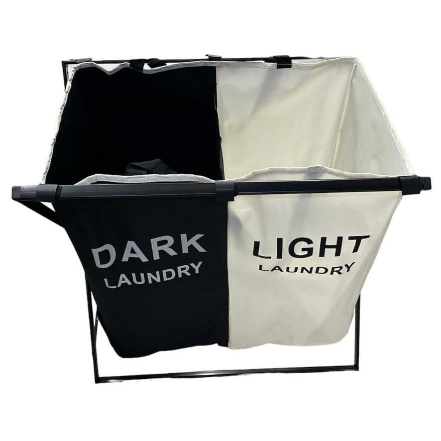Cesto De Roupa Organizador Separador Escuras/Claras 2 Divisões Dobrável Armazenamento