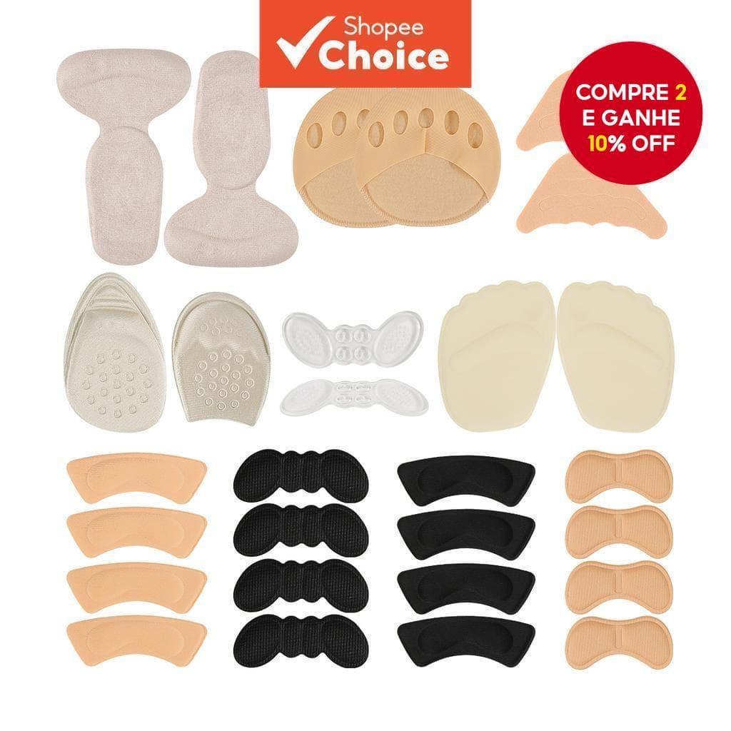 18 Tipos De Palmilhas De Sapato Almofadas De Calcanhar Para Sapatos Grandes Almofada Antepé Protetores De Dedo Do Pé De 