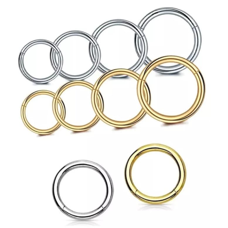 Argola Click em Titânio para Piercing – Septo, Hélix, Daith e Cartilagem 6–10mm