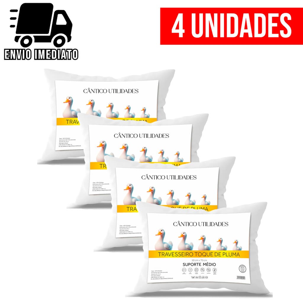 Travesseiro Pluma de Ganso Premium Macio Conforto Hotel Luxo Antialérgico