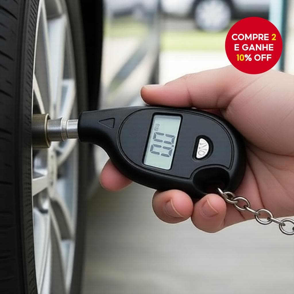  LCD Medidor Digital de Pressão dos Pneus para Carros e Motos, Mini Detector de Pressão Estilo Chaveiro