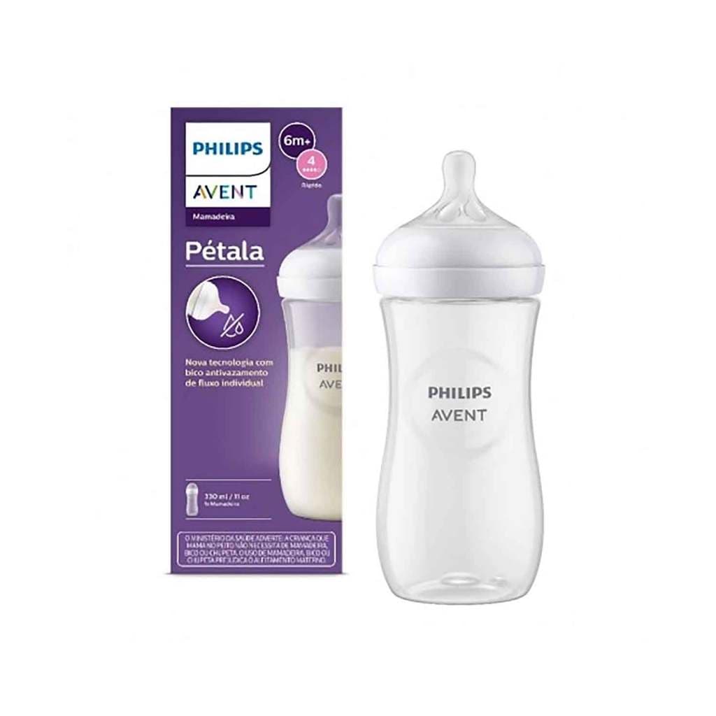 Mamadeira Philips Avent Pétala 330ml Bico Antivazamento 6m+
