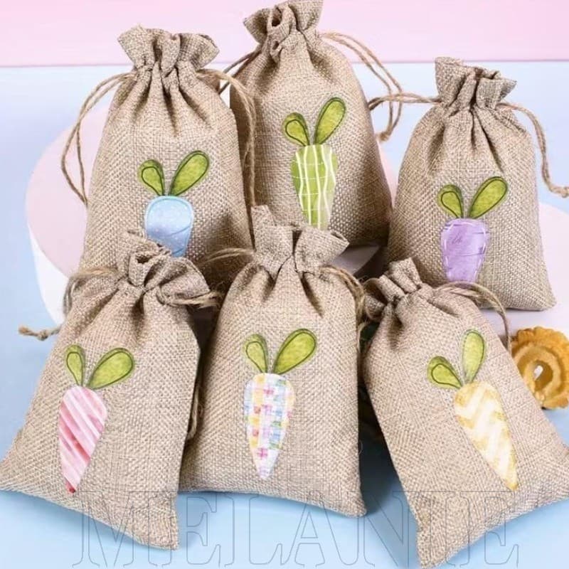 Saco De Linho Com Cordão De Páscoa-Bolso De Serapilheira Para Embalagem De Presente-Bolsa DIY De Aromaterapia Artesanal-