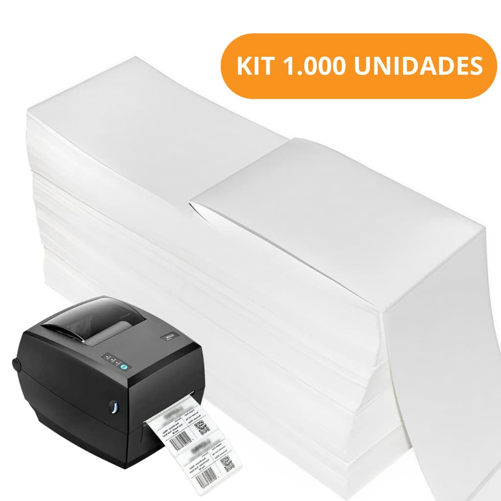 1000 Etiquetas Termica Adesiva Resma 10x15 E-commerce Envios Zebra Elgin Impressora Sem Ribbon