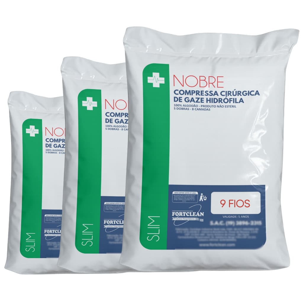 3x Pacotes compressa gaze não estéril 9 fios hidrofila curativo proteção limpeza 100% algodão com NF