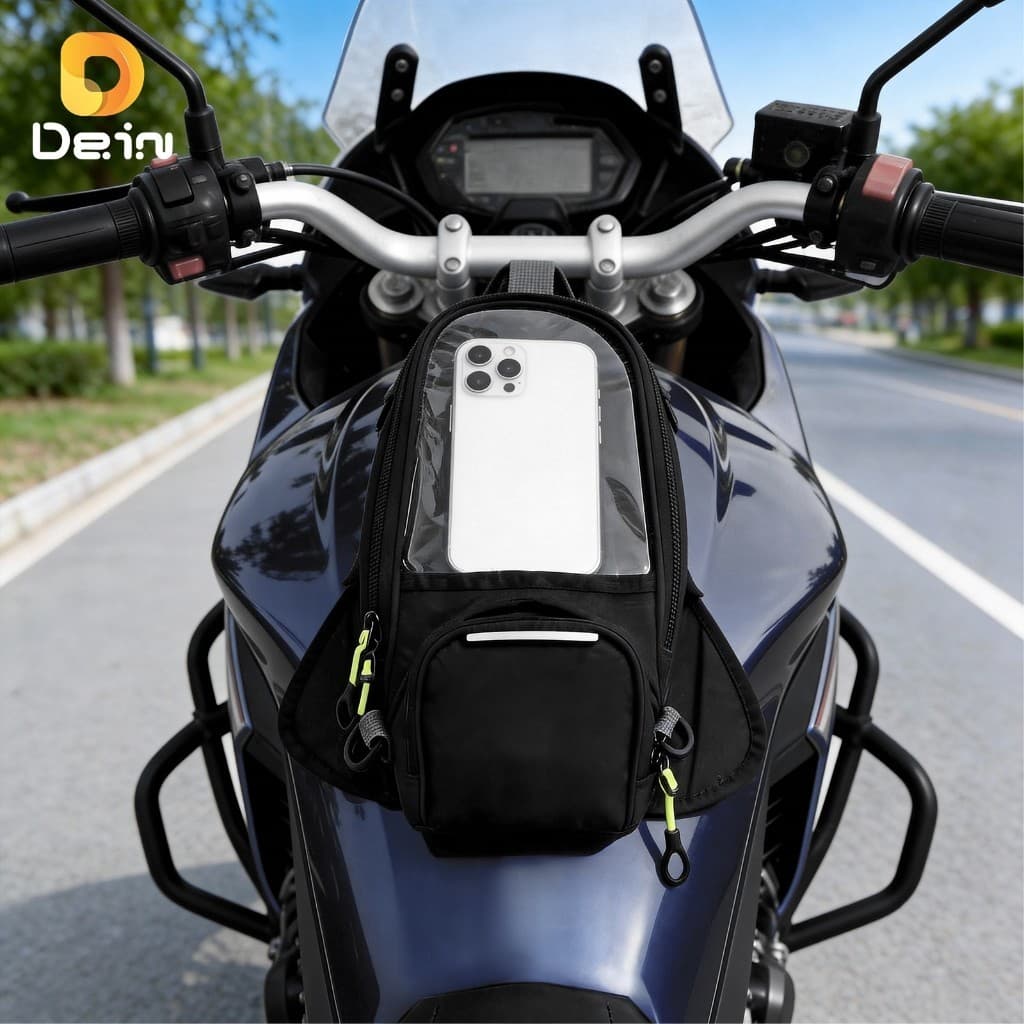 Bolsa de Tanque para Moto Impermeável com Suporte Celular Transparente Universal 32x18x8cm