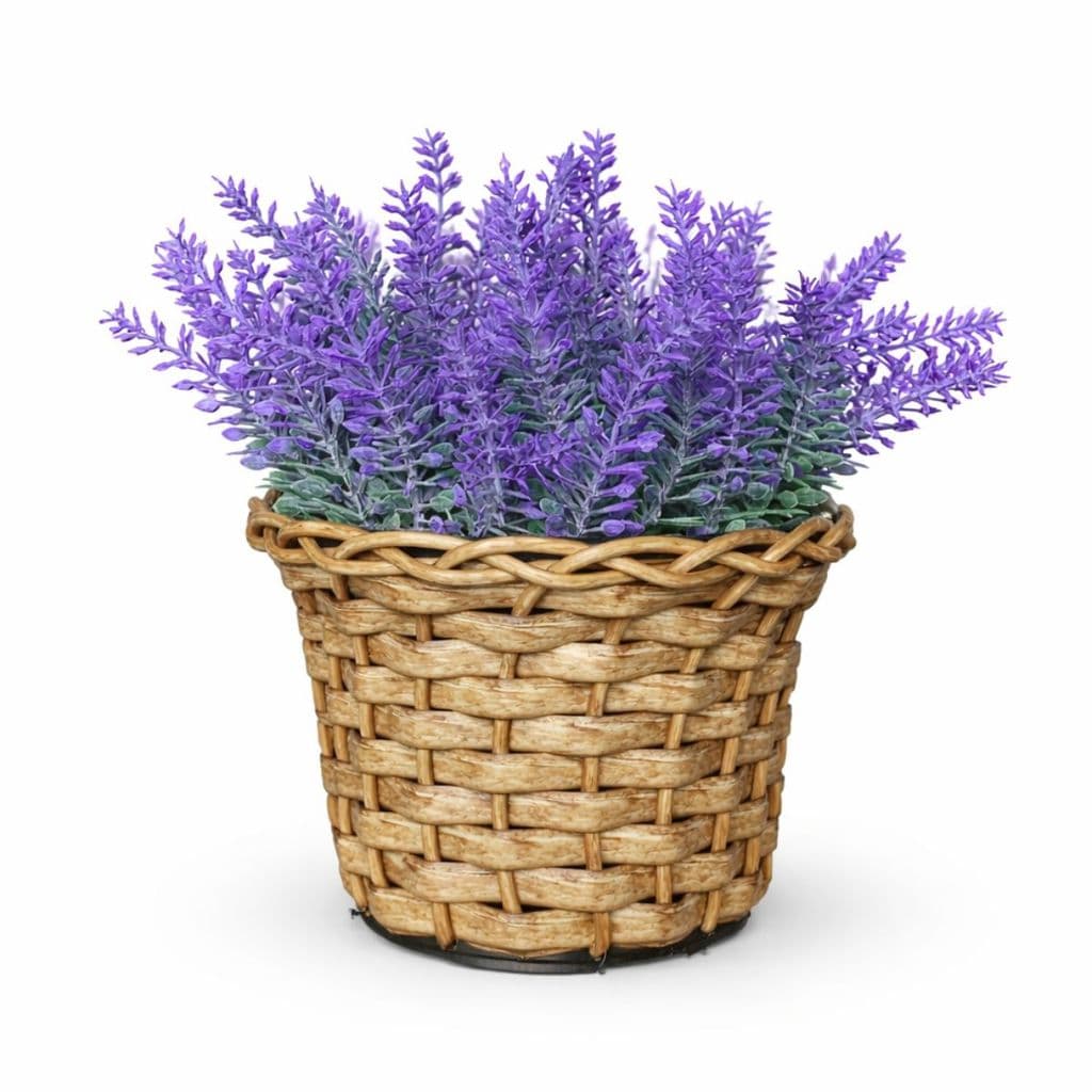 Planta Artificial Lavanda Decorativa Vaso Flor Arranjo Mesa