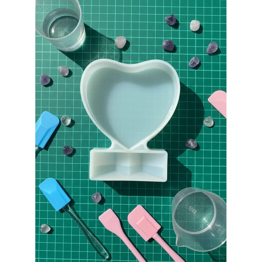 Moldura De Foto Coração Pequeno Diy Molde Silicone Resina Amor Artesanato Branco