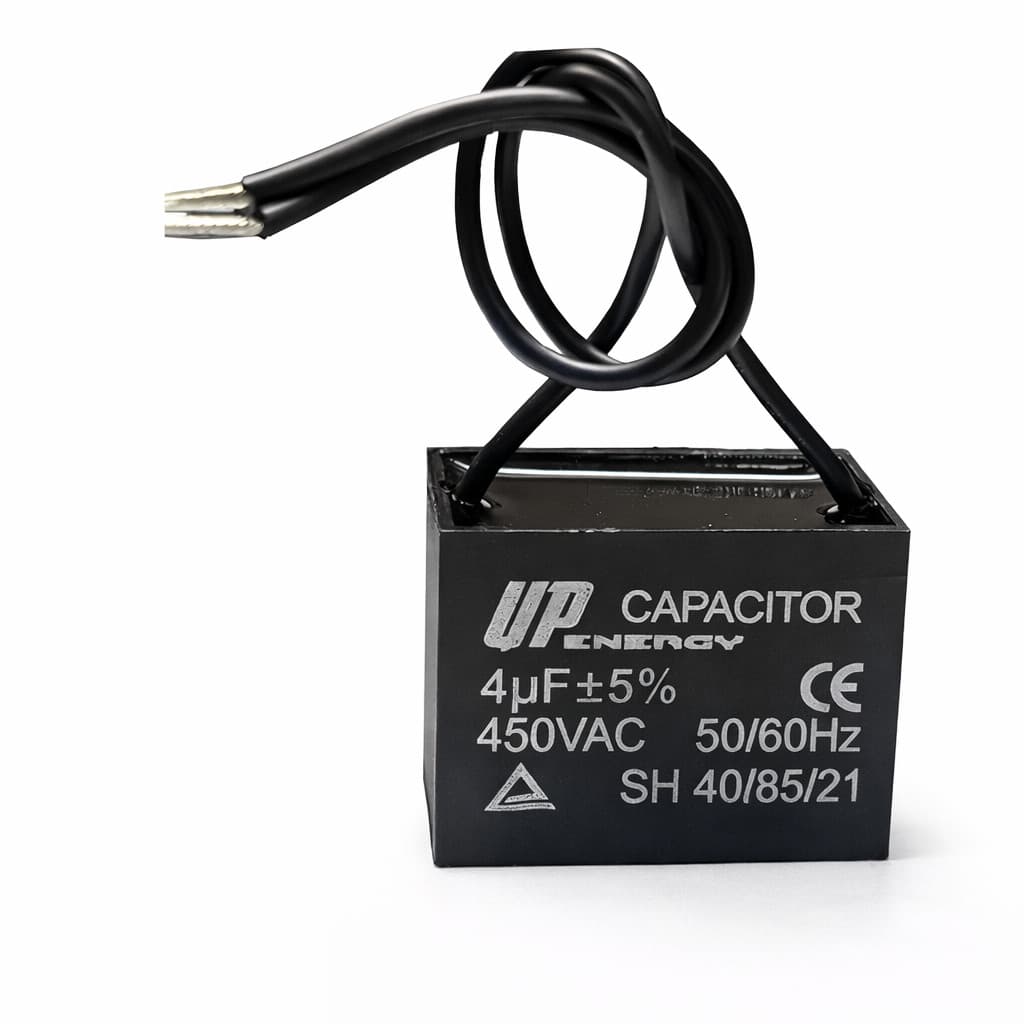 Capacitor Ventilador CBB61 4uF 450VAC 2 Fios  Quadrado