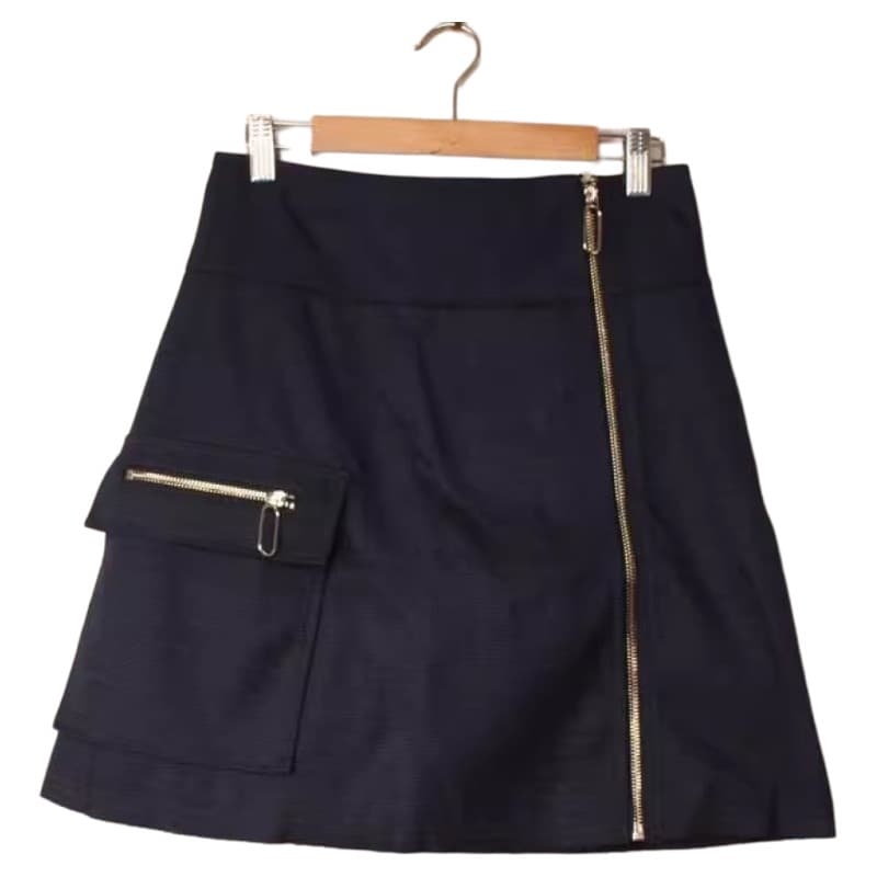 Tai série corte etiqueta roupas femininas 2025 verão novo produto estilingue saia A linha saia zíper lateral 81370/K3-8