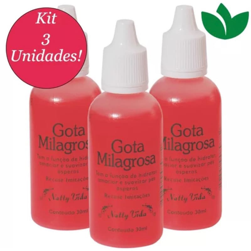 Kit 3 Gota Milagrosa Natty Vida Original