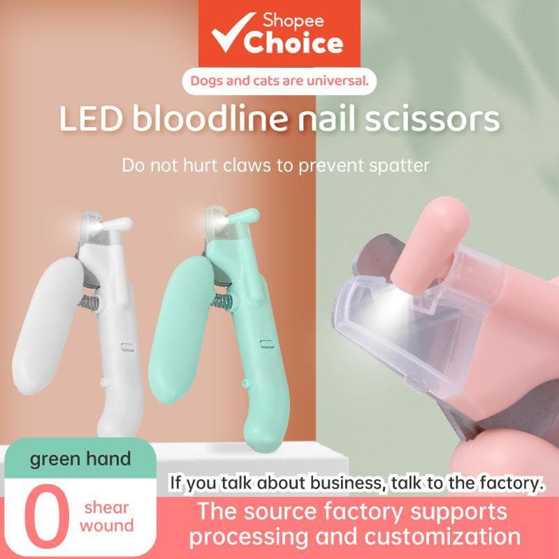  Cnyiwu corta-unhas para pets com luz LED, aparador seguro para cães e gatos, ferramentas de tosa com lâminas de metal.
