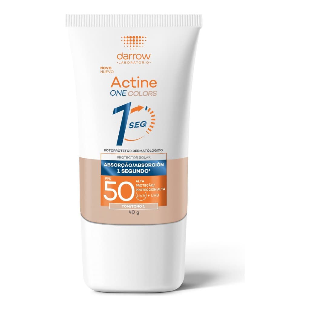 Darrow Actine One Protetor Solar Dermatológico FPS 50 Tom 1 Claro 40g