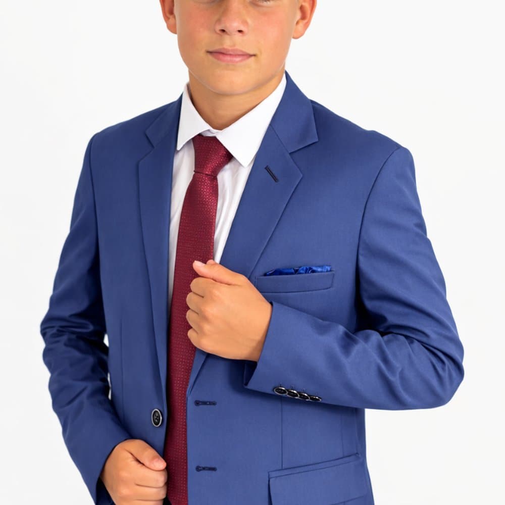 Terno Infantil Slim Azul Indigo Poliviscose Italiano 12