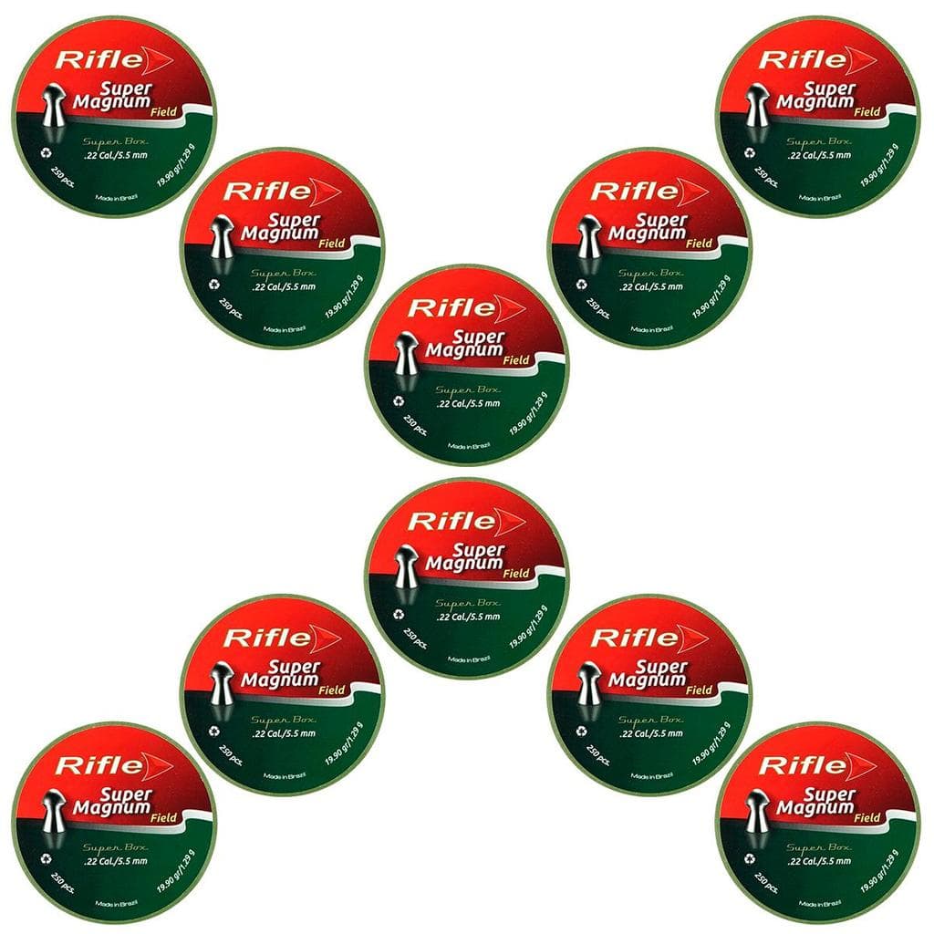 10x Chumbinho Rifle 5.5mm Super Magnum Field 19.90gr 250un