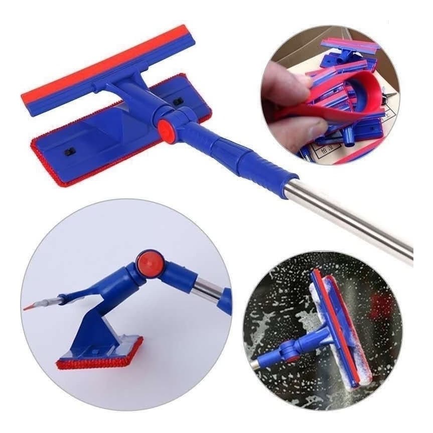 Rodo Mágico para Limpar Vidro e Janelas, Extensível, Esponja 2 em 1

