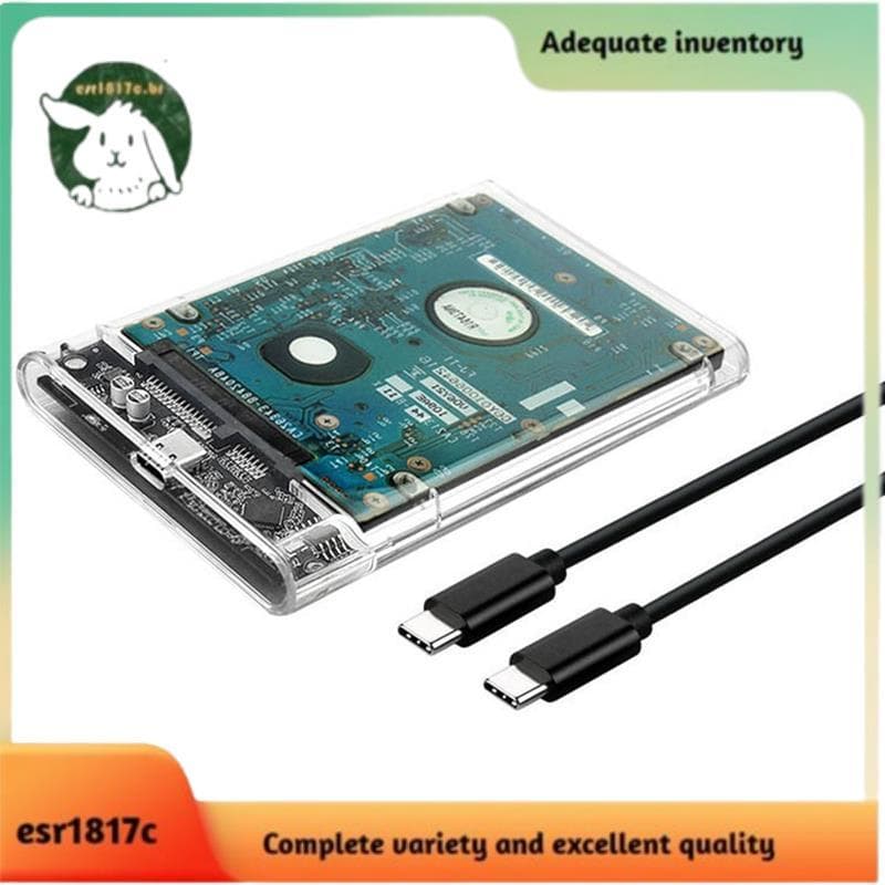 2.5 Polegada HDD SSD Caso Para USB 3.1 Tipo C 4TB Transparente Disco Rígido Externo Habitação Compatível UASP III Portát