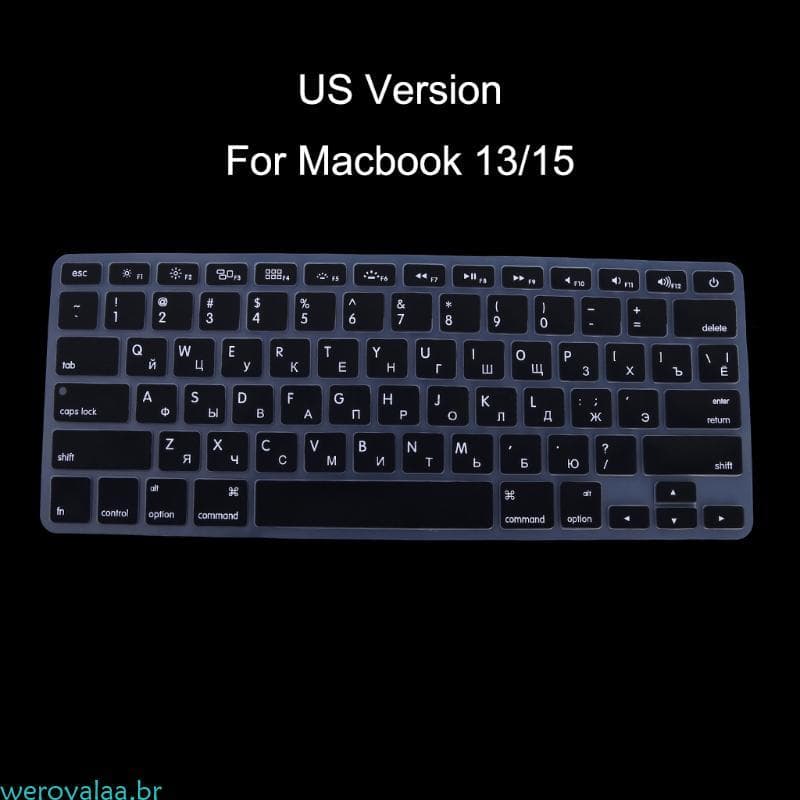 Weroyala Silicone RUS Russo Teclado Capa Pele Para Ar 13 15 Computador