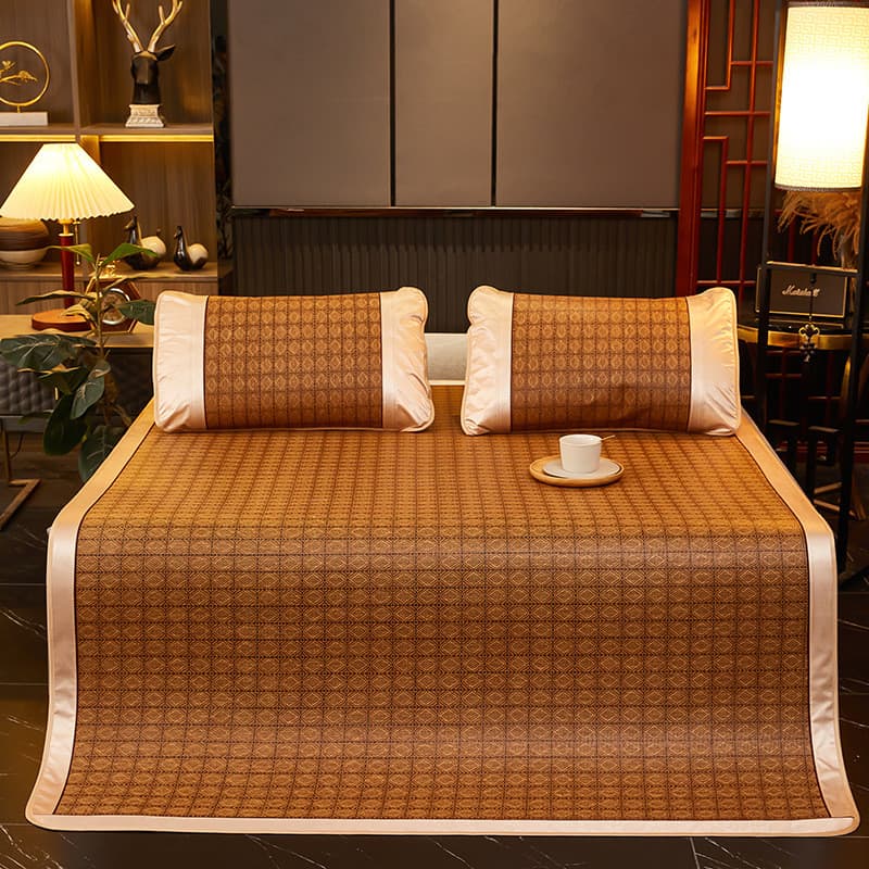 Tapete De Vime De Três Peças , Cama De Casal Dobrável , Dormitório Estudantil , Artemísia , Seda Gelada , Atacado , Dupl