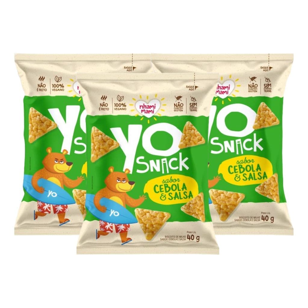 Kit Yo Snack Infantil Cebola E Salsa Vegano - Nhami Mami 3 Unidades 40g