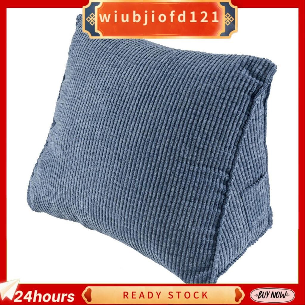 Almofada De Encosto De Leitura , Travesseiro De Cunha , Lombar , Cama , Cadeira De Escritório Apoio Para As Costas (Azul