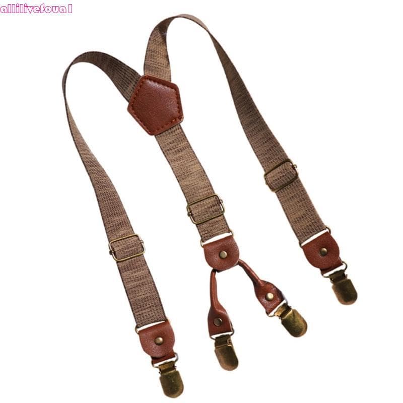 allilivefoua1 Calças Infantis Cinta 4 Clipes Suspensórios Confortáveis Cinto Para Ocasião Formal E Evento E