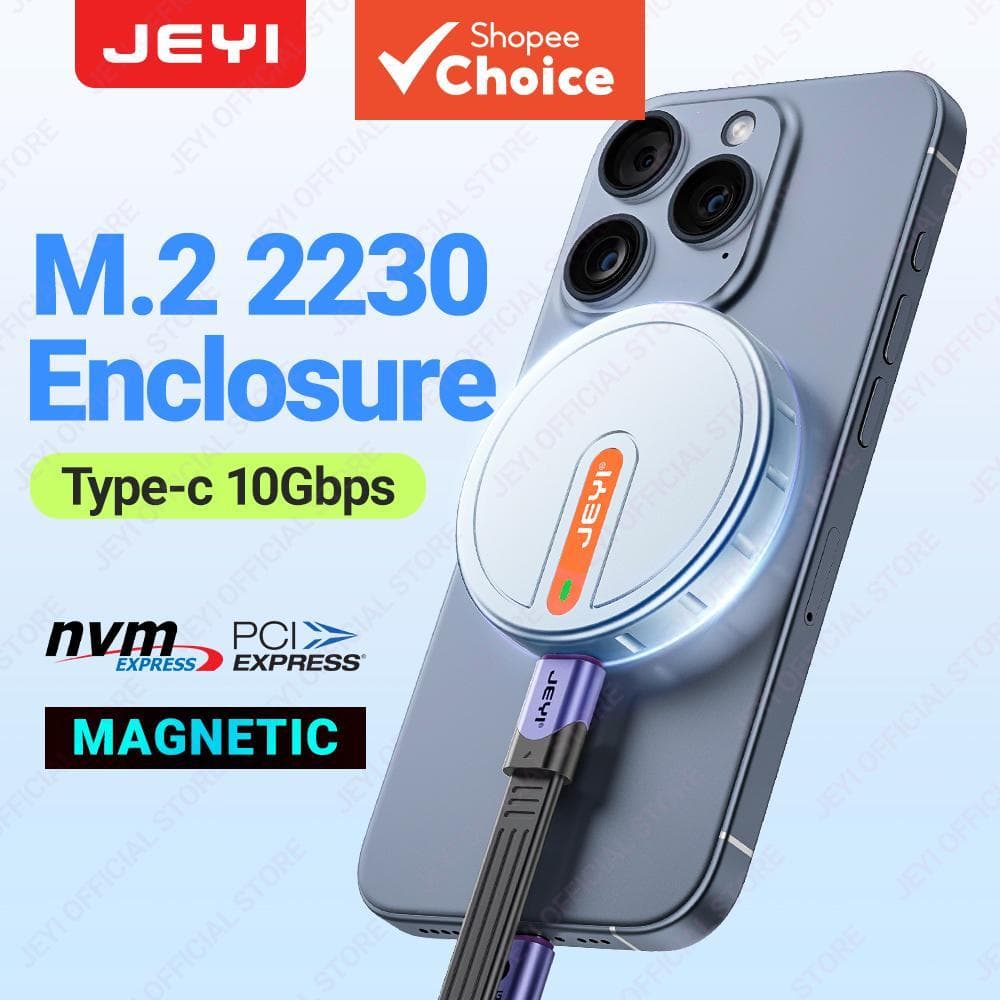  JEYI 2230 M.2 NVMe SSD Enclosure para iPhone 15 Pro Max ProRes, USB 3.2 10Gbps para MacBook/iPad Pro/Laptop