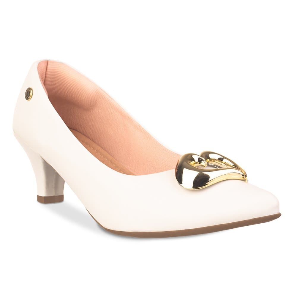 Scarpin Feminino Salto Fino elegante e confortável Sintético Coração