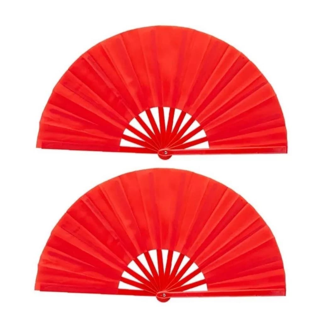 Leque Oriental Grande - Material Resistente Cores Únicas Lisas