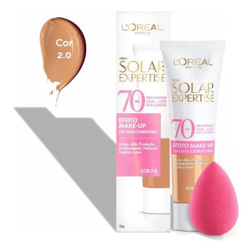 Protetor Solar Fps70 Make Up L'oréal Paris 30g + Esponja