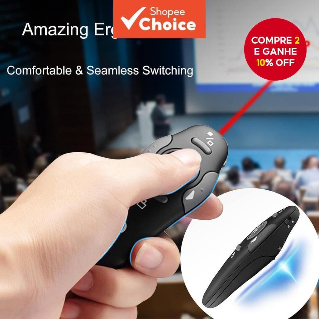 2.4 GHz PPT Apresentação Sem Fio Remoto Vermelho LED Ponteiro Apresentador USB RF Controle Para Escritório