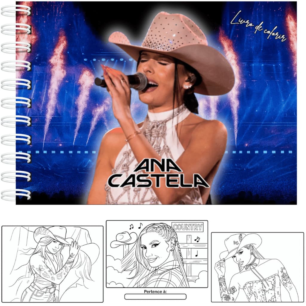 Livro de Colorir Ana Castela Capa Dura A5 50 Páginas 180g + Acetato