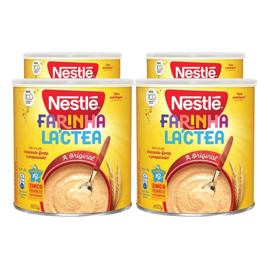 Kit 4 Latas Farinha Láctea Original Nestlé 360g - Envio rápido