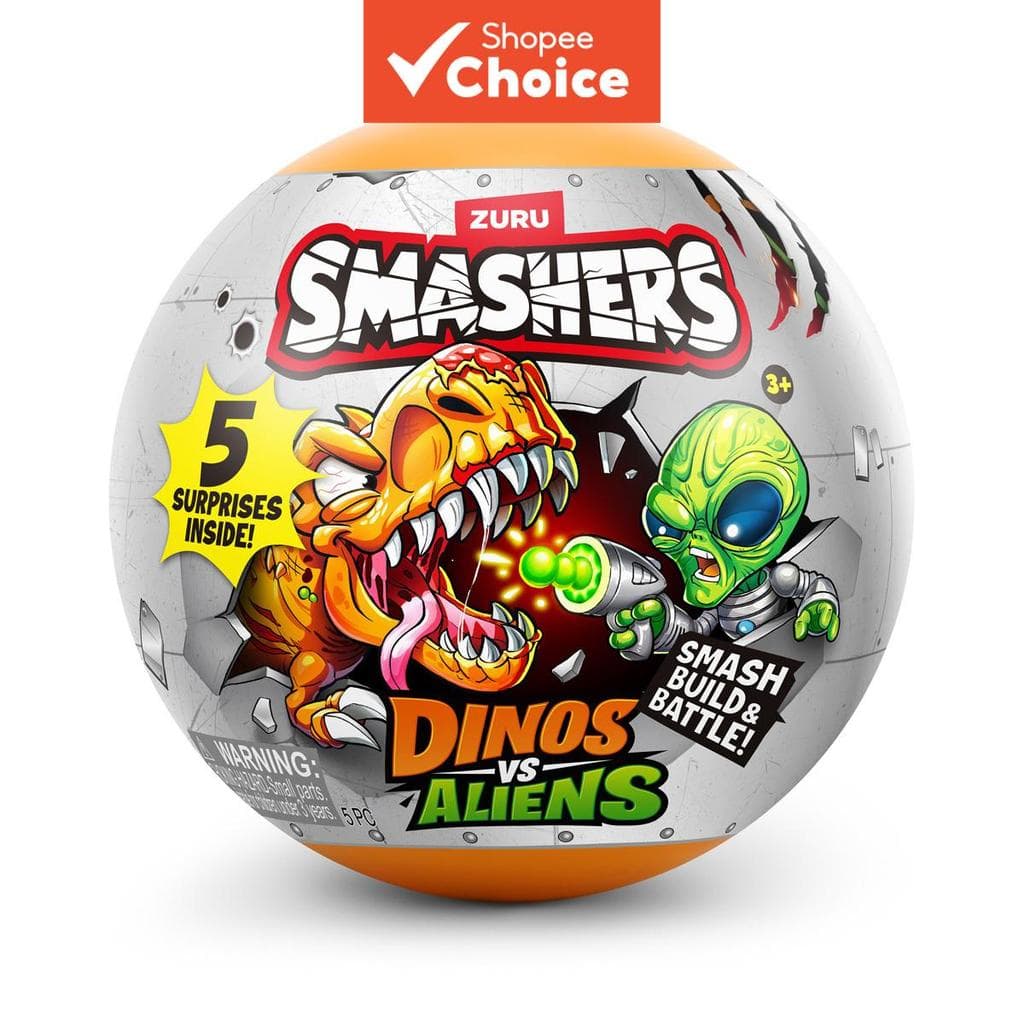 ZURU SMASHERS Dino vs Alien Surprise Egg Smash Build Battle 5 Surpresas Dentro Do Item Final Presente De Formatura T-Rex