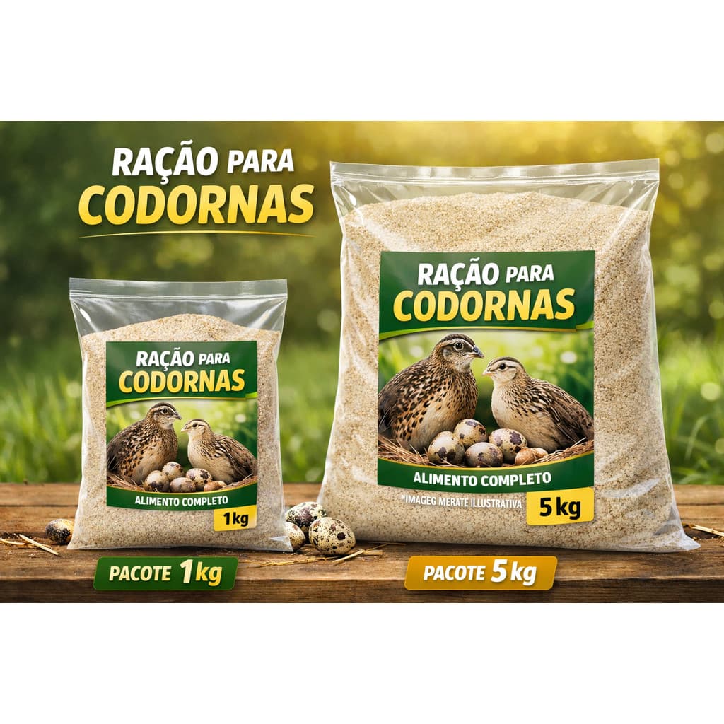 Ração para Codornas – Perfeita para Pequenos Criadores – 1kg e 5kg