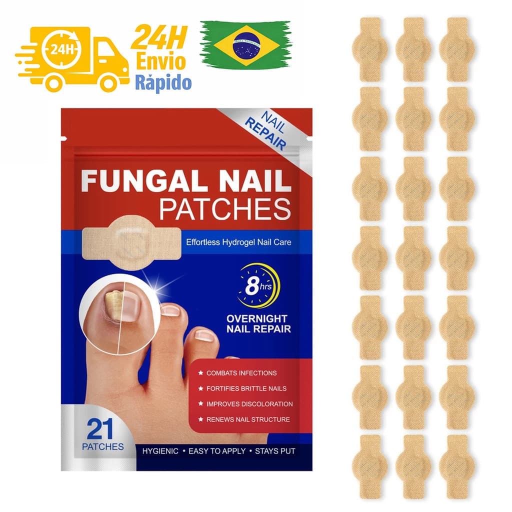 Kit Adesivo Reparador Fungo Unha Espessa Paroníquia Infecção Cinza Correção Unhas dos Pés e Mãos