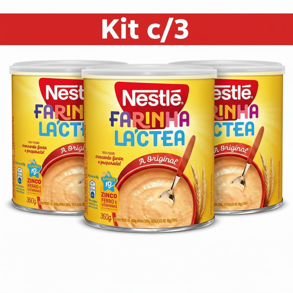 Kit c/3 A Farinha Láctea Nestlé 360gr original