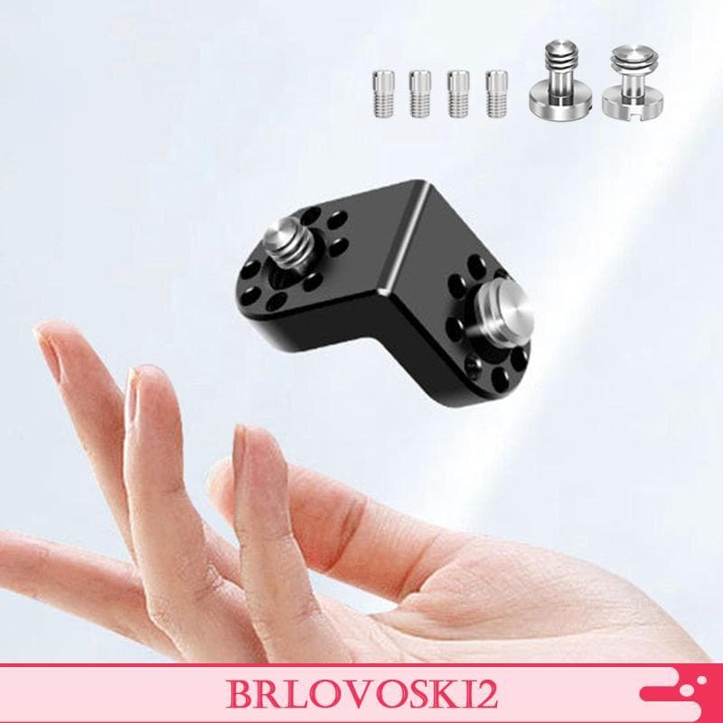 [Brlovoski2] Suporte De Extensão De Montagem Em Ângulo Reto Preto 1/4 " 3/8 " Orifício De Posicionamento Da Gaiola Câmer
