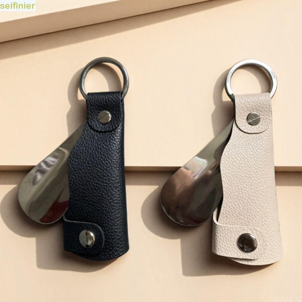 Levantador De Sapato SEIFINIER , Chaveiro De Calçadeira De Couro PU Fácil De Segurar , Ajuda De Desgaste Com Alça Curta 