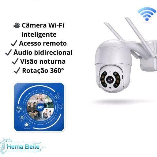 Câmera Externa PTZ Yoosee/Icsee Wi-Fi Prova D'água com Infravermelho sensor de movimento visão noturna