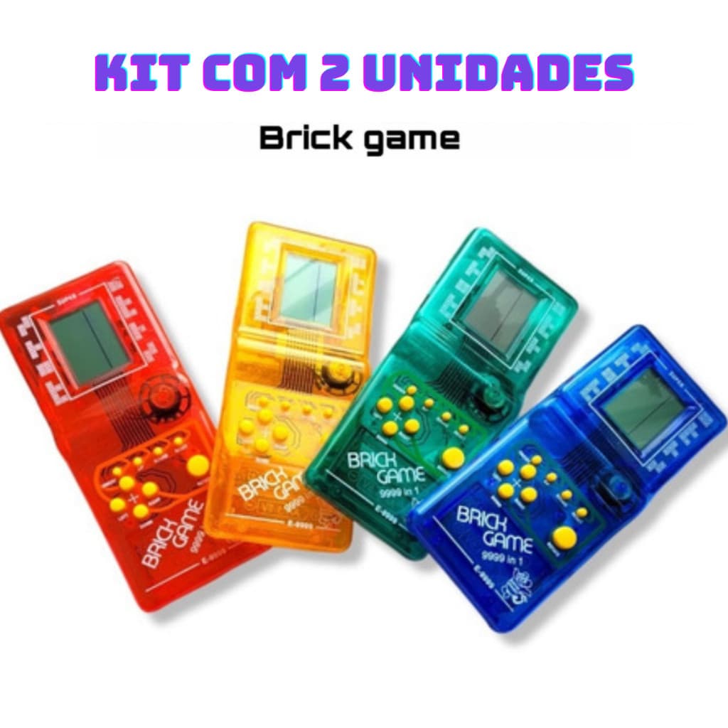 Kit com 2 Super Mini Game Retro Brinck Game Portátil 9999 jogos