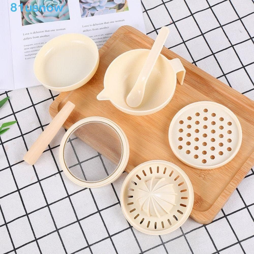 USNOW1 Conjunto De Tigela De Moagem De Alimentos Com 7 Peças , Kit De Moedor Manual Portátil Para Bebês De Qualidade Ali