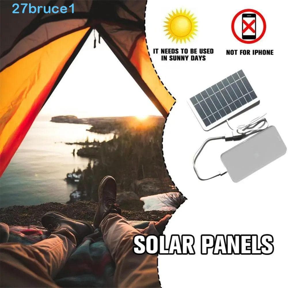 Painel De Carregador Solar USB BRUCE1 , De Alta Eficiência 5V 2W , Com Saída