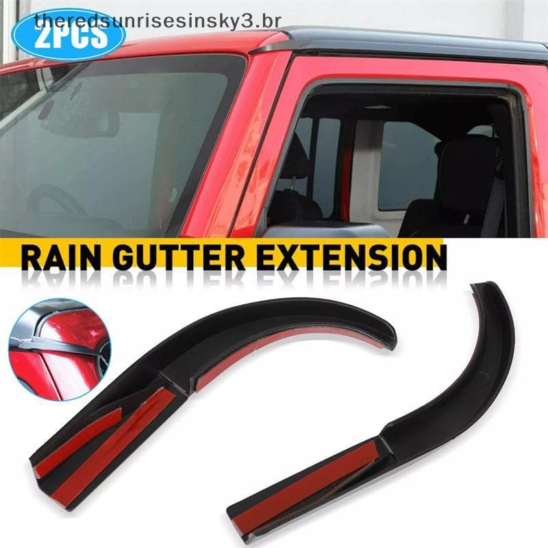TSBR 1 Par De Extensões De Calha De Chuva Para Carro , Proteção De Água Teto , Slot De Canal De Desvio Jeep Wrangler JK 