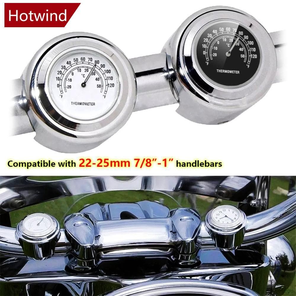 HOTWIND 22-25mm Universal Motocicleta Moto Guiador Termômetro Ornamento Da Relógio De Quartzo A5K9