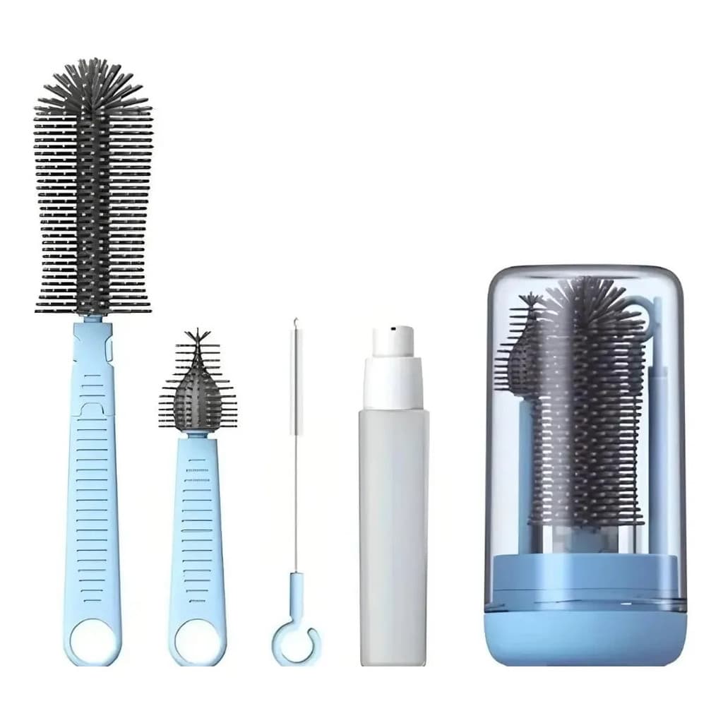 Kit Escova De Limpeza Garrafas Mamadeiras Bicos Portátil