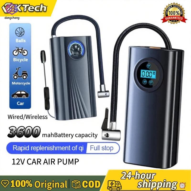 Bomba De Pneu Elétrica Recarregável Com Display LCD-Compressor De Ar Portátil Para Bola De Bicicleta De Motocicleta De C