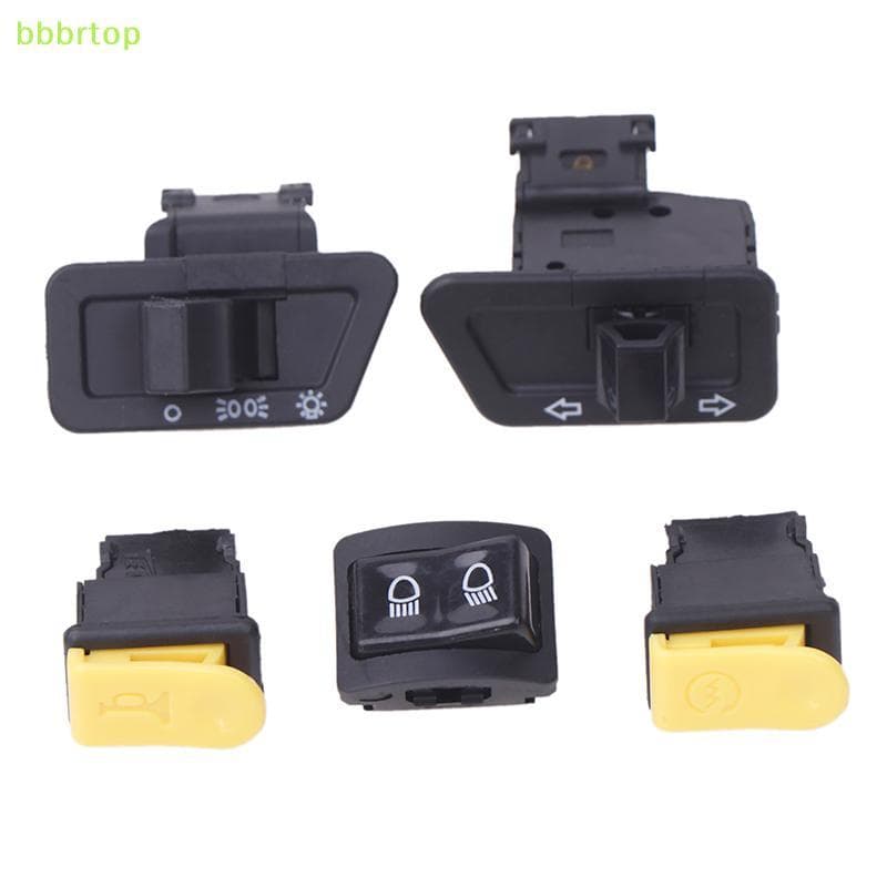 bbbrtop 5 Pçs/Set Interruptor De Botão De Motocicleta Cabeça Luz Chifre Dimmer Turn Singal Starter Iniciar Elétrico De F